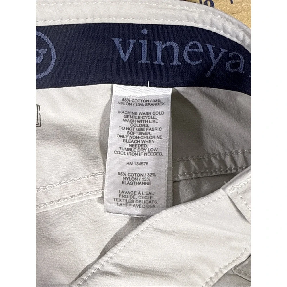 Vineyard Vines Pants Mens Size 36x32 White On The Go Performance Stretch Nylon